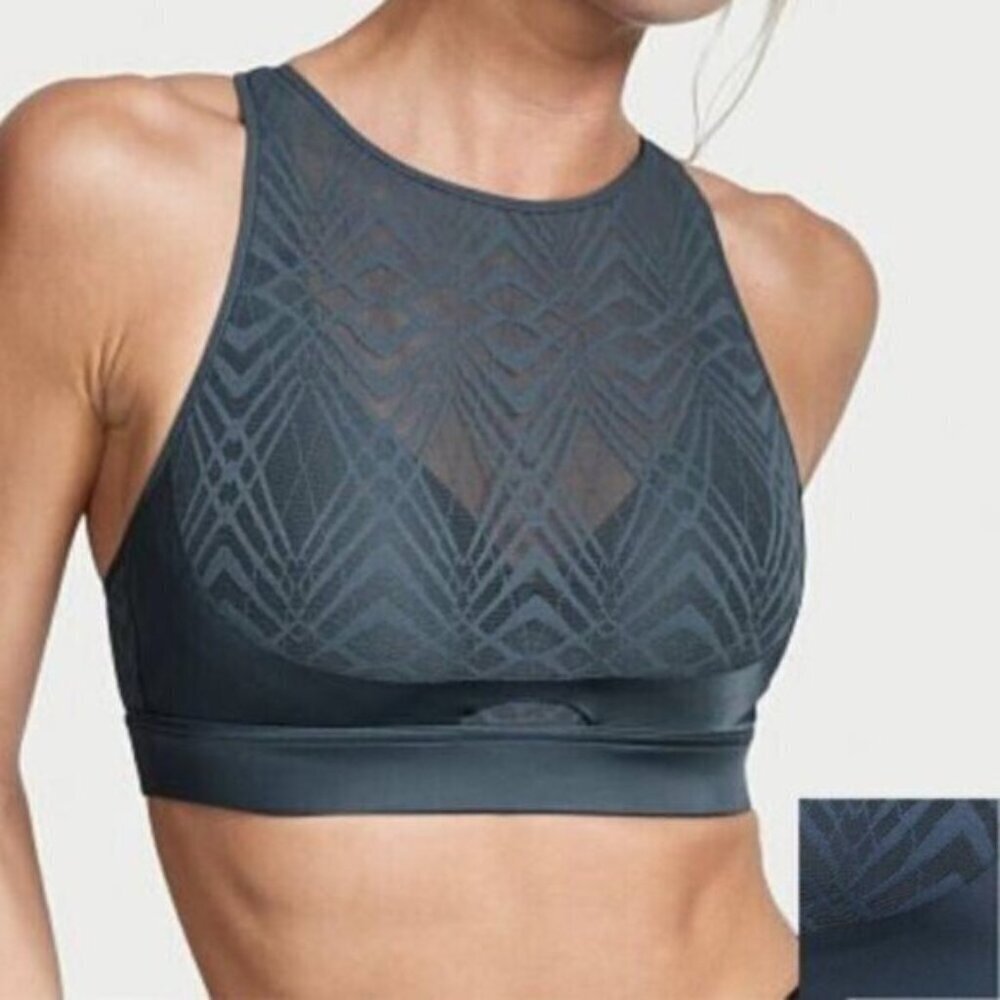 NWOT Victoria's Secret ON POINT Mesh Lace High Neck Wireless Sports Bra